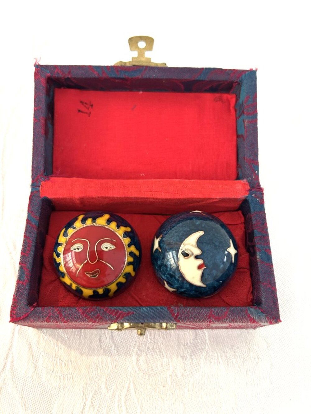 Vintage Chinese Celestial Baoding Chiming Therapy Balls, a Pair